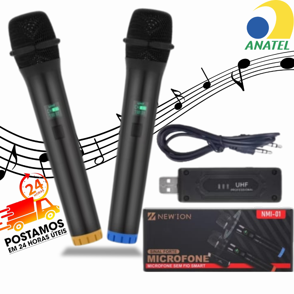 Microfone Sem Fio Igreja Alta Qualidade KIT C/2 ou 1UND ORIGINAL SM-18B NMI-002/001