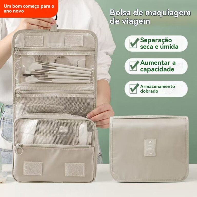 Bolsa com Alça Feminina Para Maquiagem/Cosmético