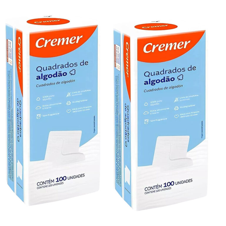 Kit 2x Algodão 100un Quadrado Bebê Sem Perfume L