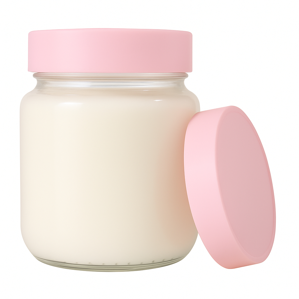 Kit 12 Potes de Vidro 240ml para Armazenamento de Leite Materno  Rosa Tampas Rosa Plasticas BPA Free
