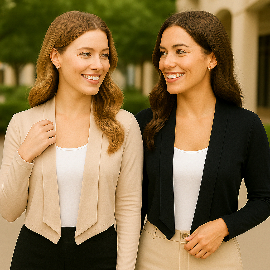 Casaquinho Cardigan Feminino Básico Elegante Manga Longa, Versátil e Leve para o Dia a Dia