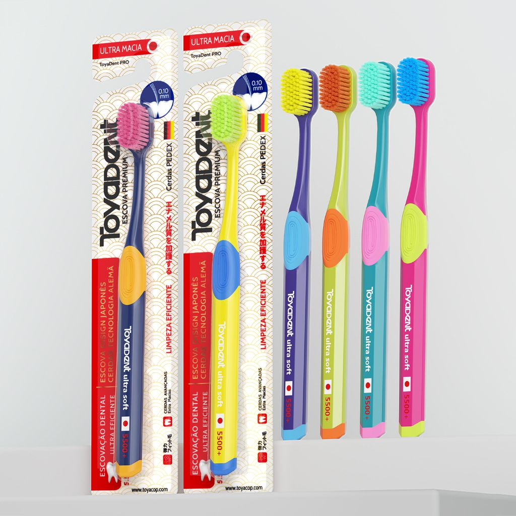 TOYADENT PRO Escova de Dente Adulto-Cerda Ultra Fina Limpeza Dental Profissional