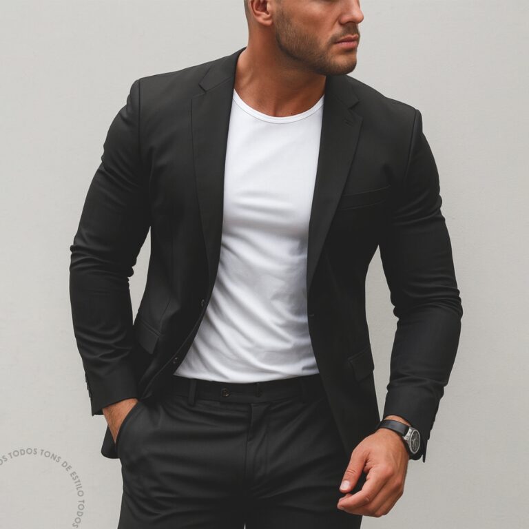 Blazer Masculino Sarja Slim Fit Com Elastano Alfai
