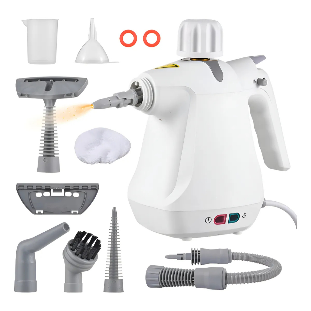 Limpador A Vapor Portátil Pressurizado Para Múltiplas Superfícies Com 11 Acessórios, Reservatório De