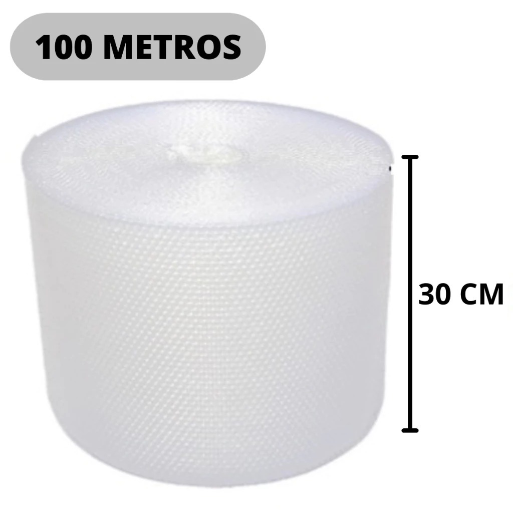 Plástico Bolha 30cm x 100m E-commerce, Proteção para Envio, Mudanças e Embalagens