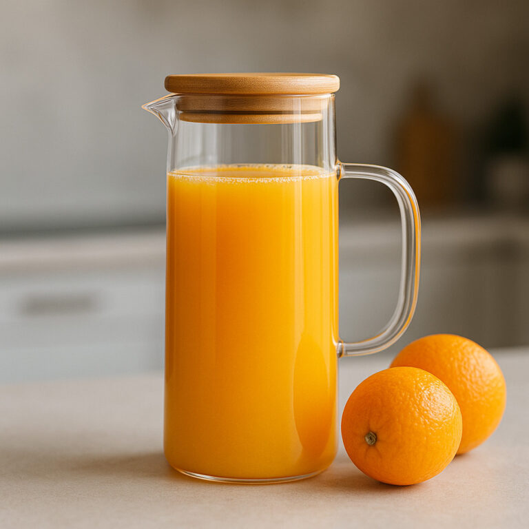 Jarra De Vidro Com Tampa Bambu 1L Suco Chá Hermé