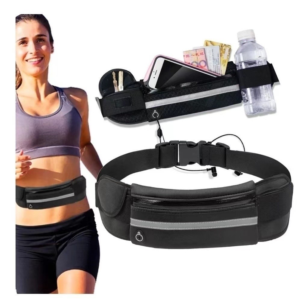 Pochete porta garrafa de água esportiva corrida slim impermeável porta celular caminhada academia