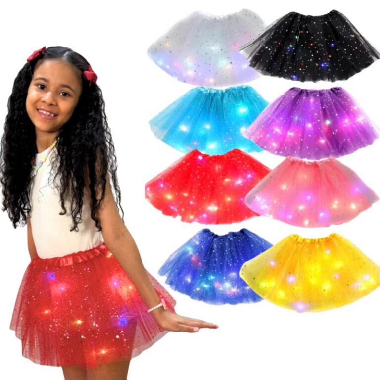 Saia de Tule 40cm com Luz LED Pisca Pisca Festa Fa