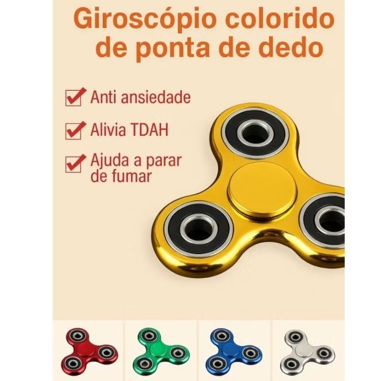 kit spinner metalizado giroscópio  anti stress en