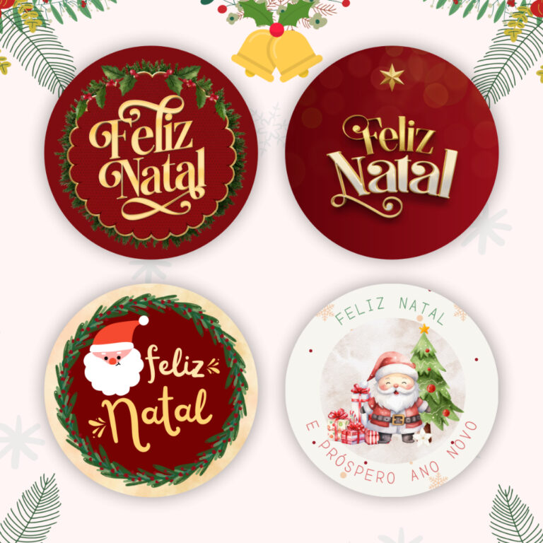25/ 50 / 100 Etiqueta Adesiva Feliz Natal | Adesiv