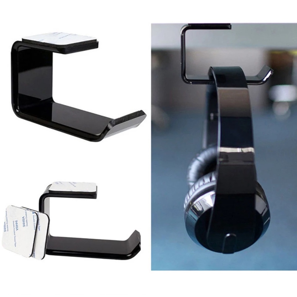 Suporte Porta Headphone e Fone De Ouvido Para Mesa ou Parede Auto Adesivo