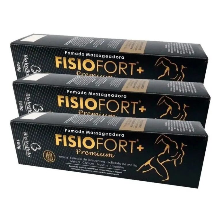 Kit 3 Pomada Fisiofort Preta Premium Bio Instinto 