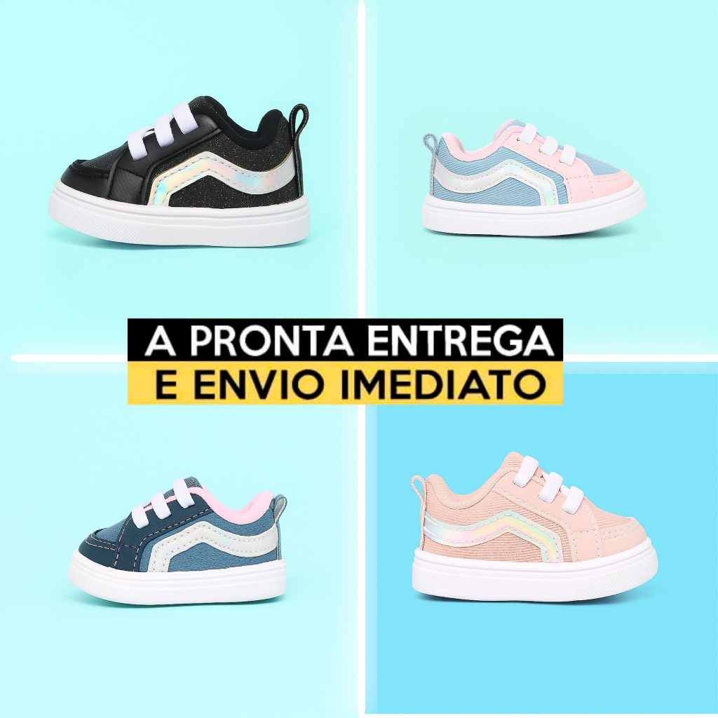TÊNIS BEBÊ CASUAL INFANTIL BABY KRISLE CONFORTÁVEL BABY PREÇO BAIXO PRONTA ENTREGA BONITO BRILHO
