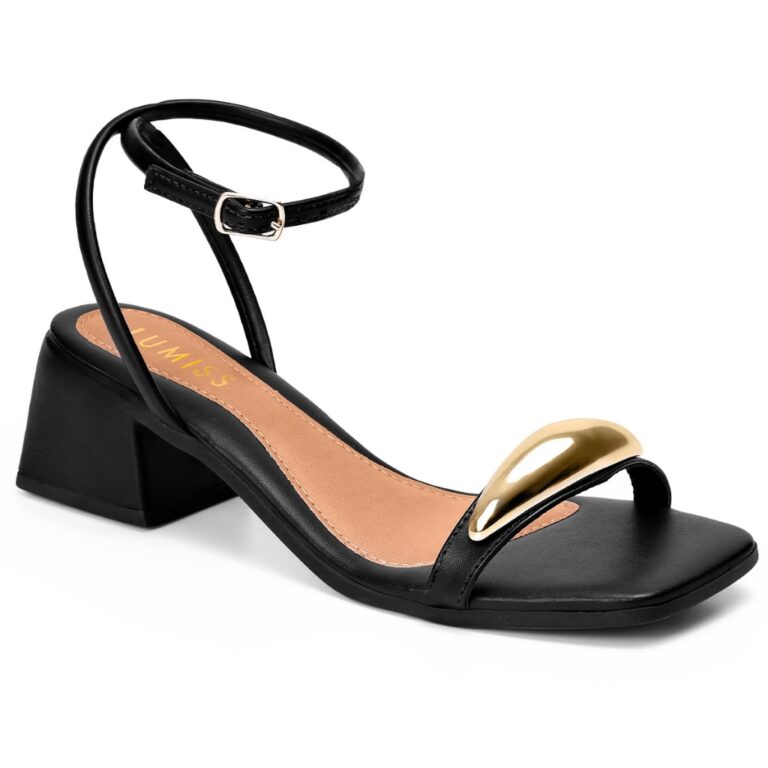 Sandália Feminina Lumiss Salto Baixo Bloco Confor