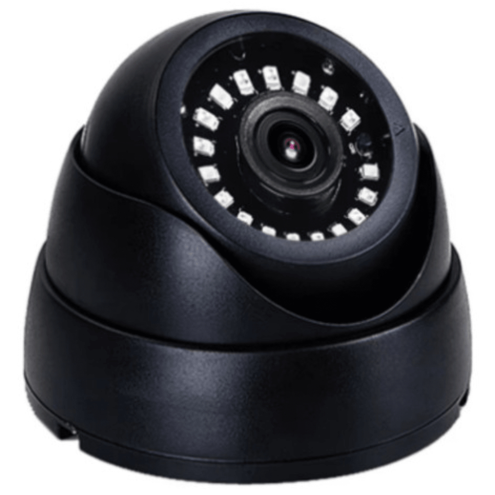 Câmera de Segurança Preta 1080p Infravermelho 3w IP66 Visão Noturna Modelo Dome
