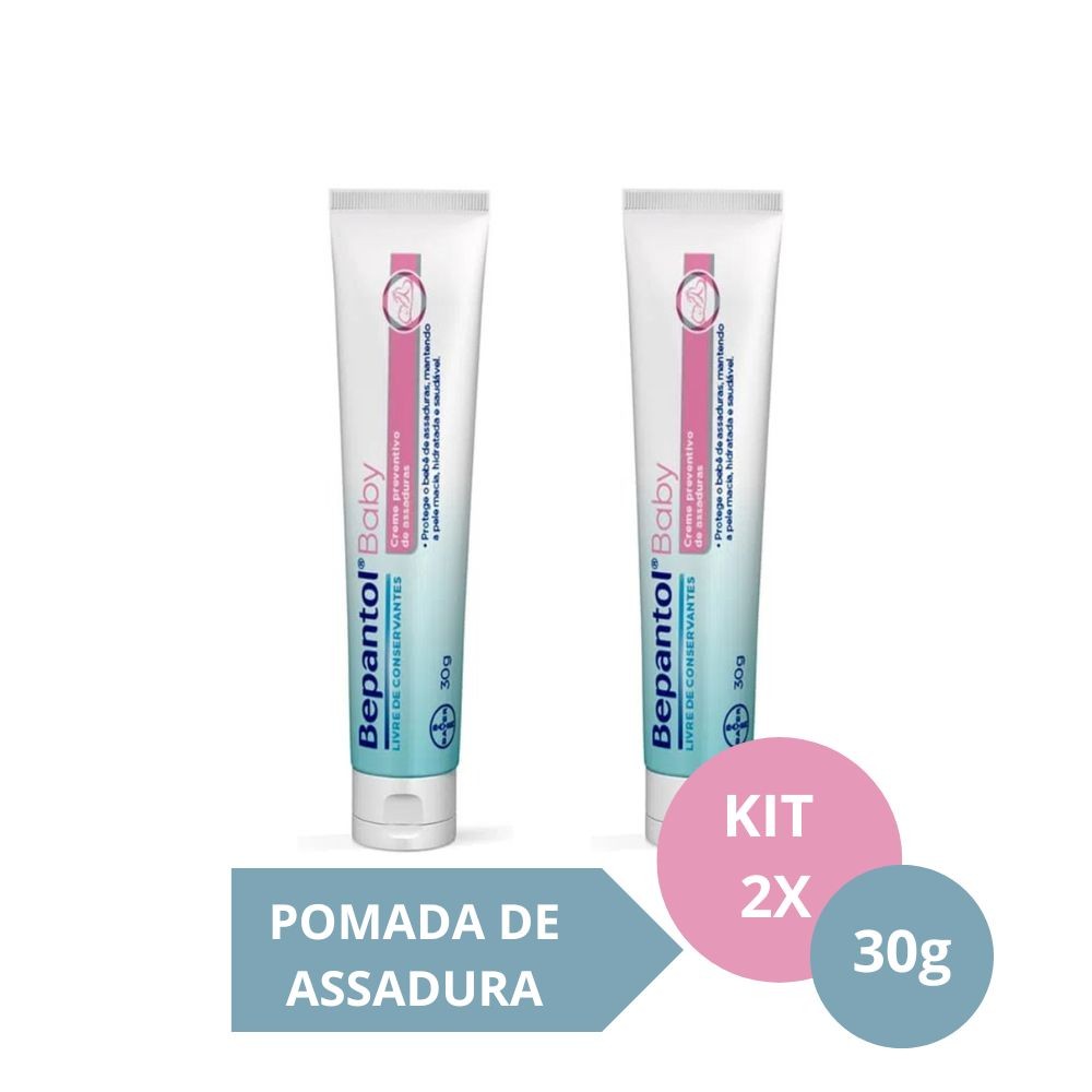 Kit com 2 Cremes Pomada de Assadura 30gr Cada – Bepantol