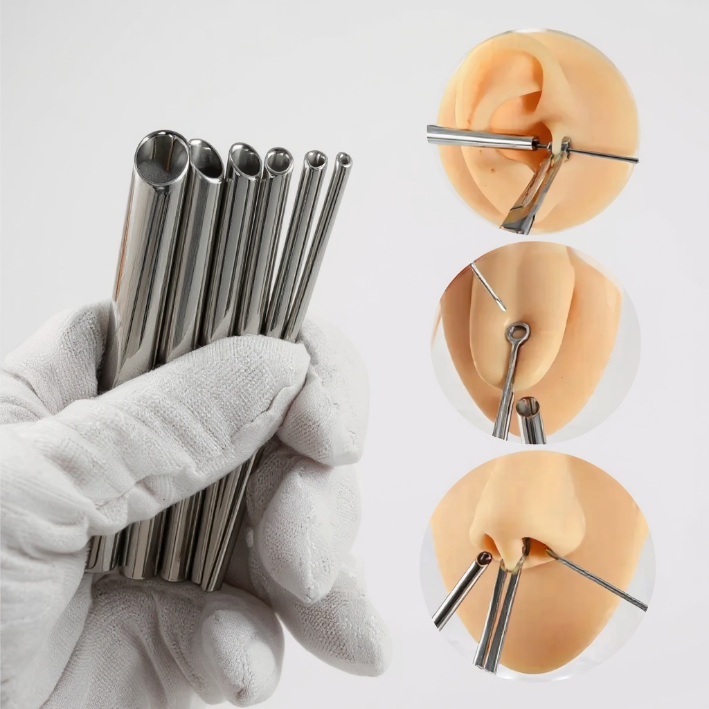 Tubo Condutor Para Perfuração Aço Inoxidável Body Piercing