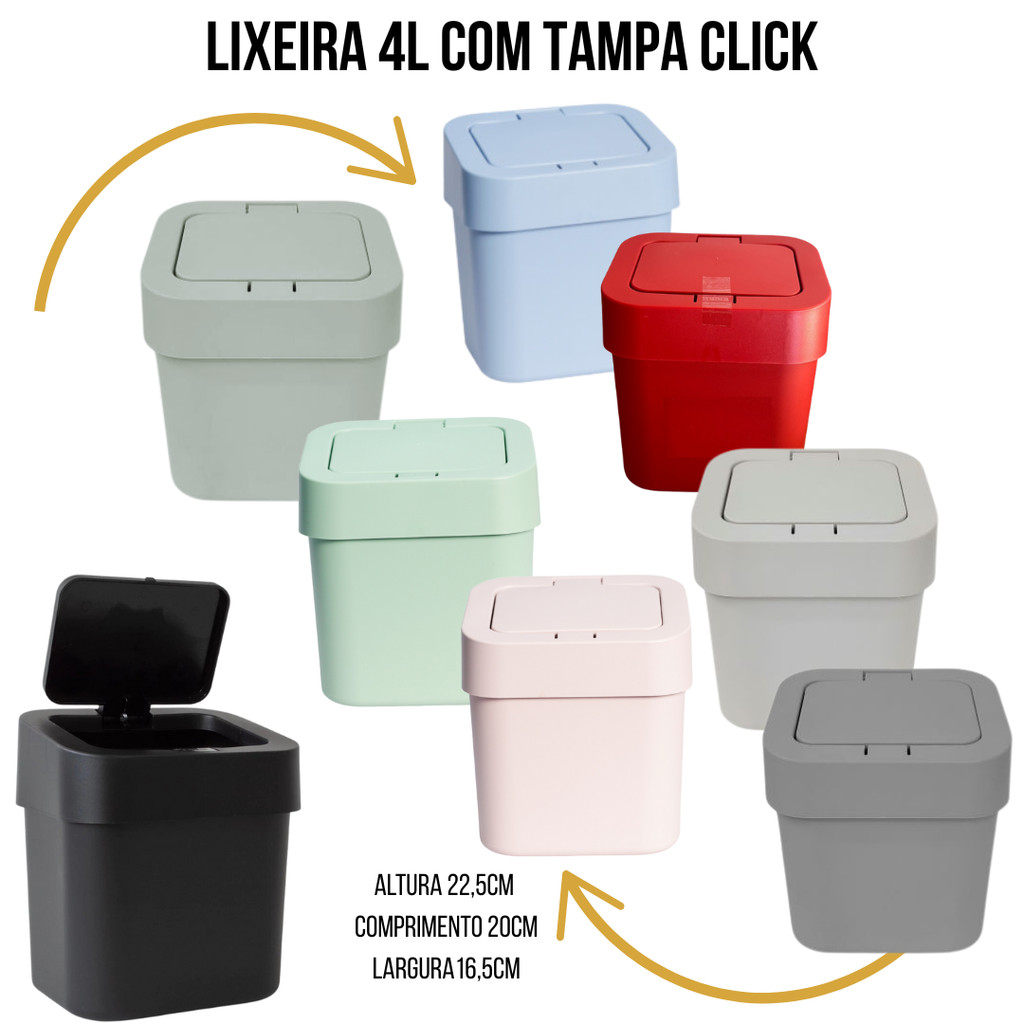 LIXEIRA 4L COM TAMPA CLICK MANUAL