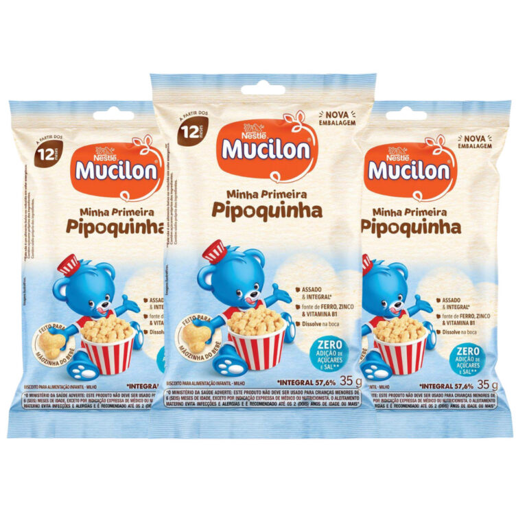 Kit 3 Lanchinho Mucilon Pipoquinha 35g
