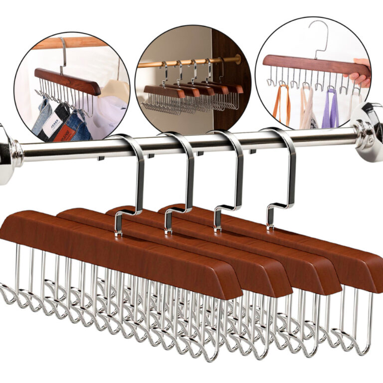 Kit 4 Cabide de Madeira Multi-uso Para Cintos Grav