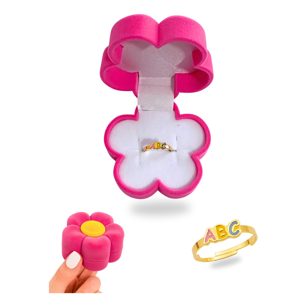 Anel Formatura Abc Infantil Regulavél Colorido Com Caixinha