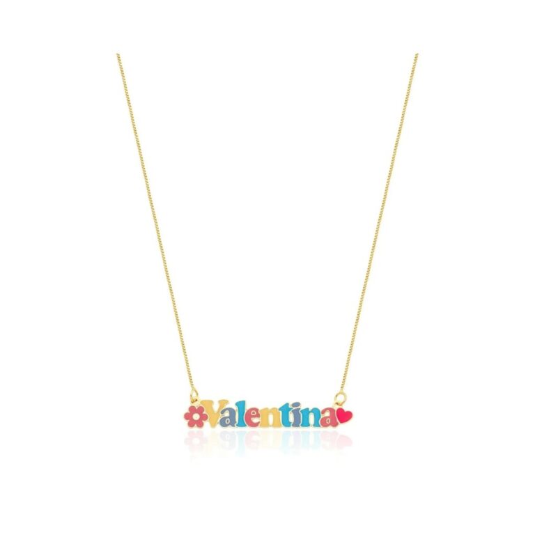 Colar Personalizado Infantil Nome Feminino Colorid