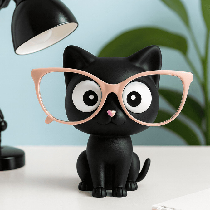 Porta Óculos Gatinho Fofo | Suporte Decorativo e 
