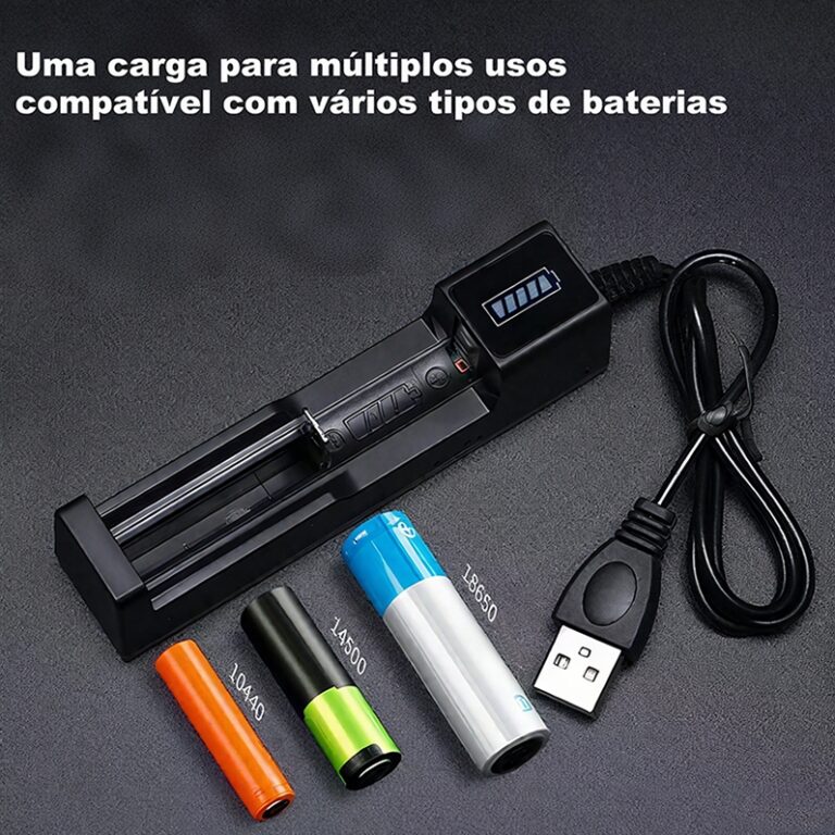 Carregador USB para Bateria Recarregável  Ideal p
