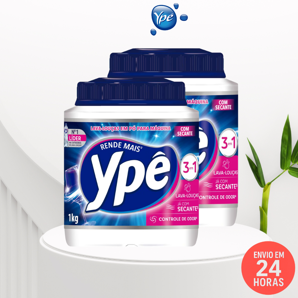 Lava Louças Ypê em Pó 1Kg  -Detergente para Máquina -Limpeza Profunda e Secagem