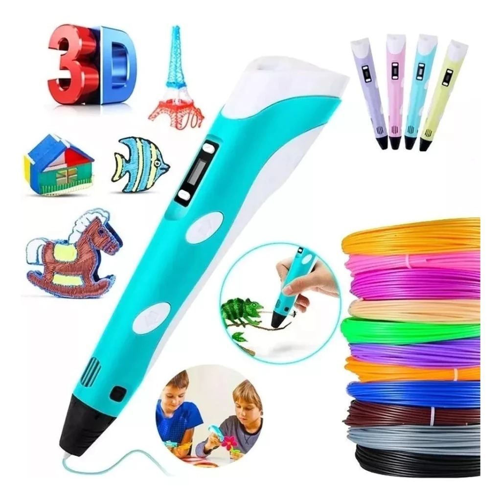 Caneta 3D Impressora Manual Infantil e Adulto Com Filamentos DIY Filamento Plastico Seguro-Cores Dis