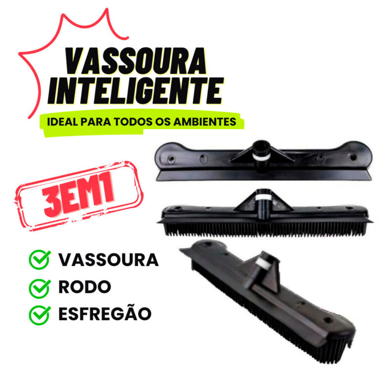 Vassoura Inteligente 3 em 1 Silicone Estático par