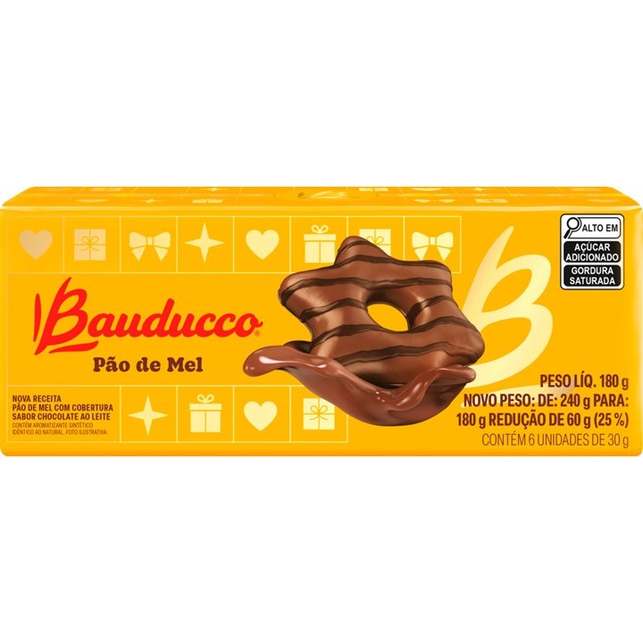 Pao de Mel Bauducco Com 6 Unidades 180g