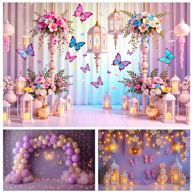 Fundo Fotográfico Borboletas 3D Tecido Sublimado 