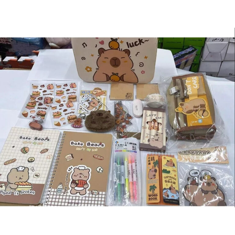 Conjunto de papelaria KAPIBARA 31 em 1+Caixa de pr