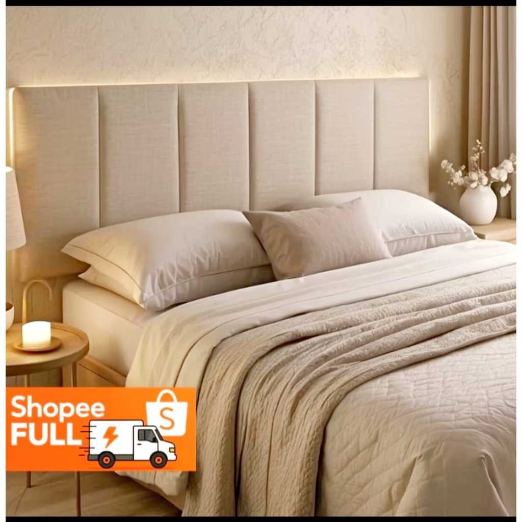 Kit Placas de Cabeceira Estofado Auto Colante Para Cama  Super King, Cama Box e Queen