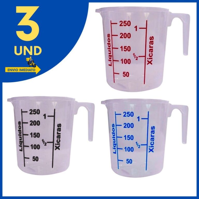 Kit 3 Copo Medidores,Ideal para Panificação,Culi