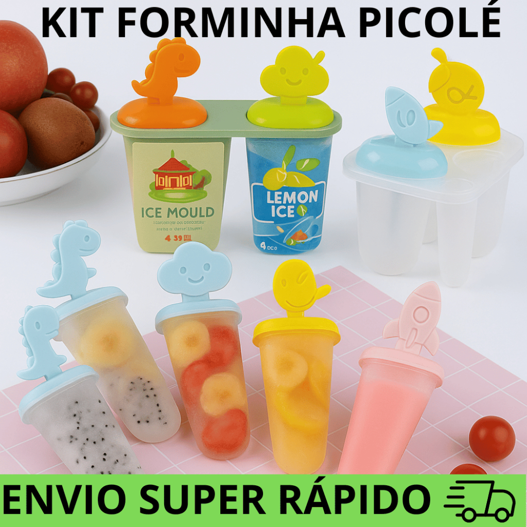 Forminha Picole Molde Criativo Sorvete Infantil Forma Picolé