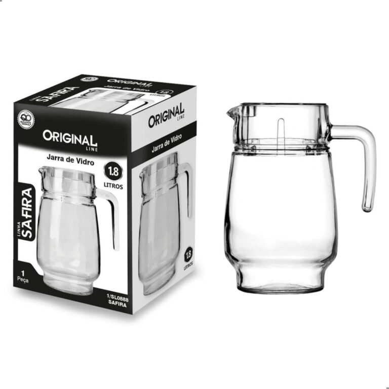 Jarra De Vidro Com Tampa Água Refri Suco Safira 1