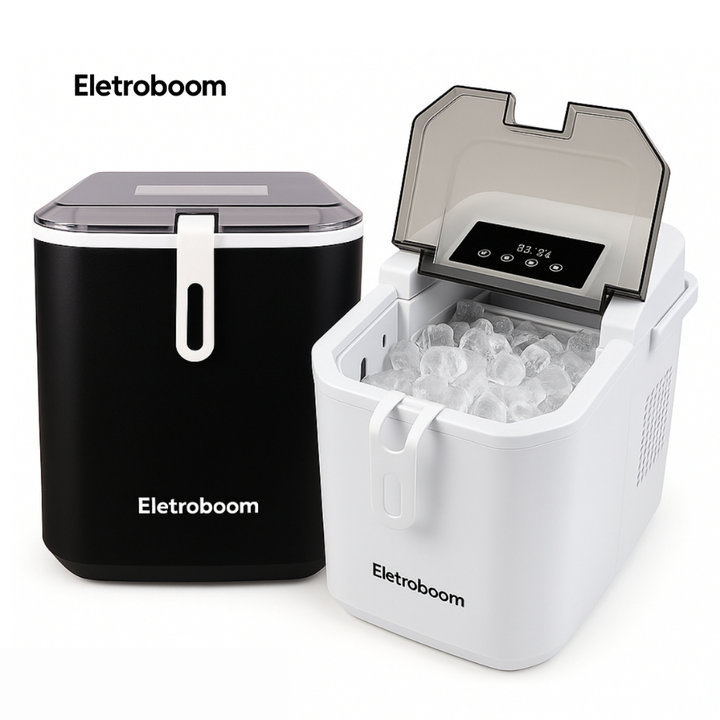 Máquina de Gelo Elétrica Ice 12kg Cubos Turbo Portátil Eletroboom