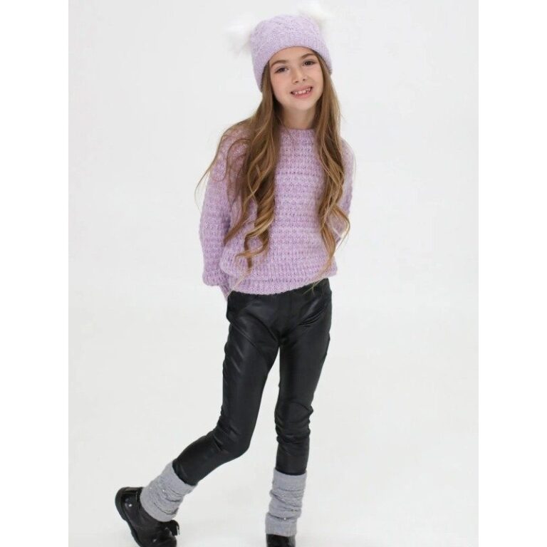 Blusão Em Tricot Infantil Menina  Lilás – 