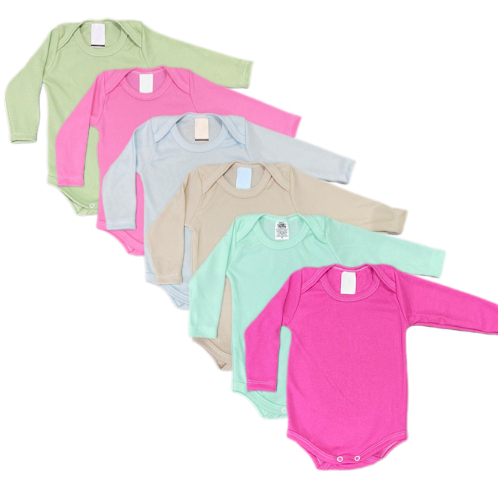 kit 3 bodys manga longa para bebe infantil menina 