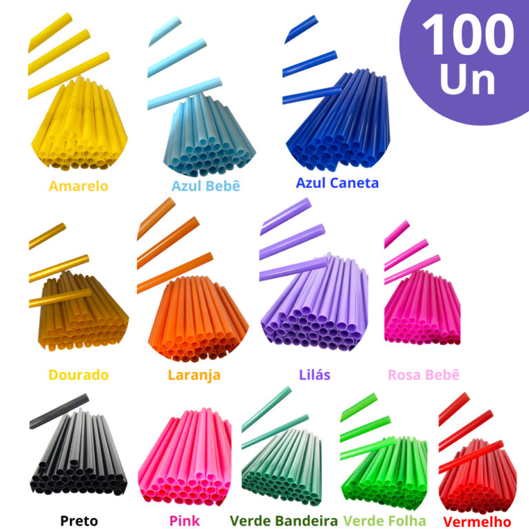 Canudo Plástico Descartável Biodegradável Kit 1