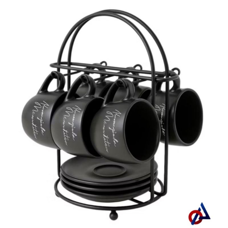 Suporte de xícara 6 lugares com pires Organizador Premium em Aço para  | Durabilidade e Elegância pa