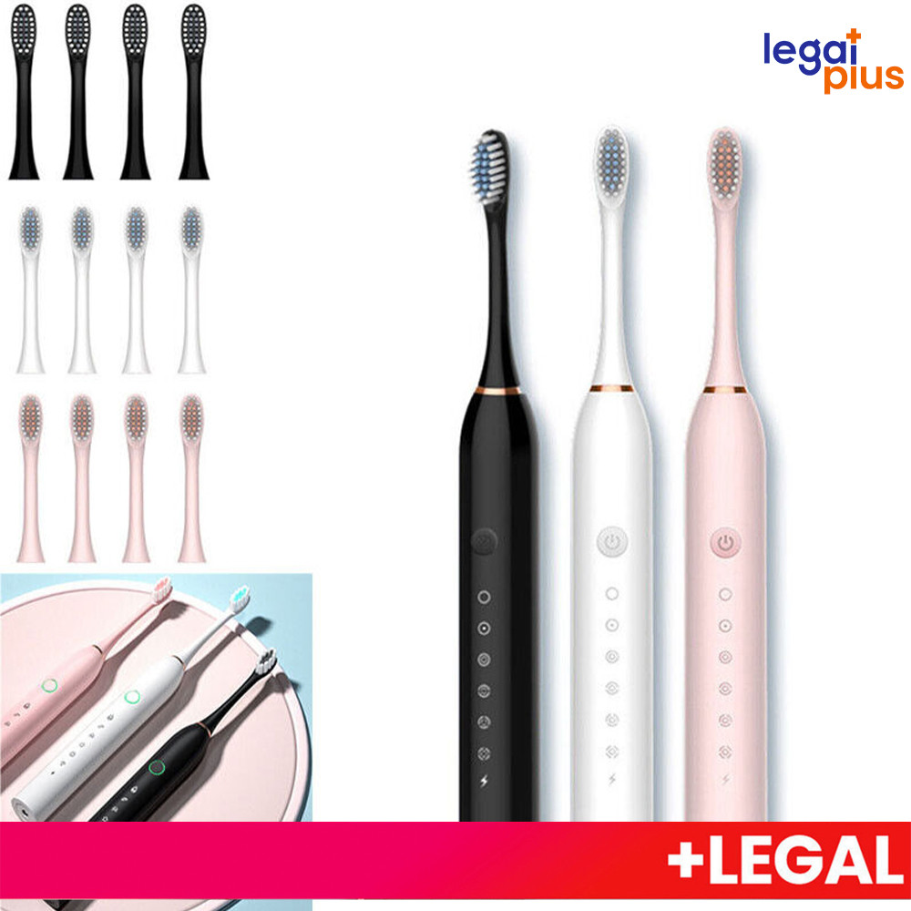 Escova Elétrica IPX7 com 4 Cabeças Substituíveis Inteligente Ultrassônica à Prova Dágua