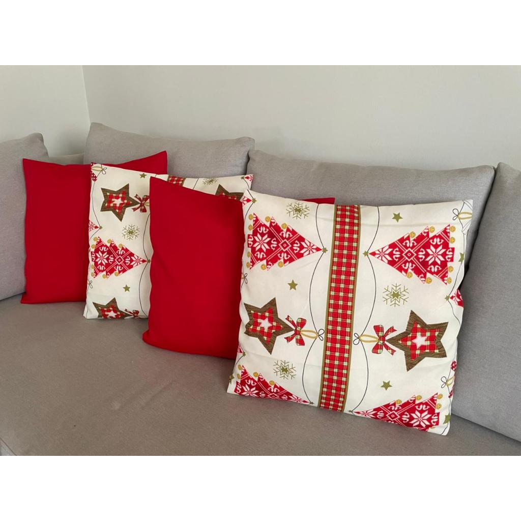 Capas Para Almofadas Natal Jogo com 04 Unidades com Zíper