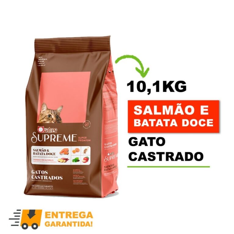 Ração Quatree Supreme Gatos Castrados Salmão e 