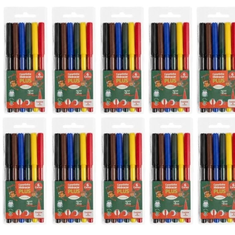 Kit 12 Hidrocor Lavável 6 Cores Canetinha Plus Es