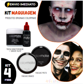 Kit Maquiagem Cicatrizes Realista Sangue Pancake H