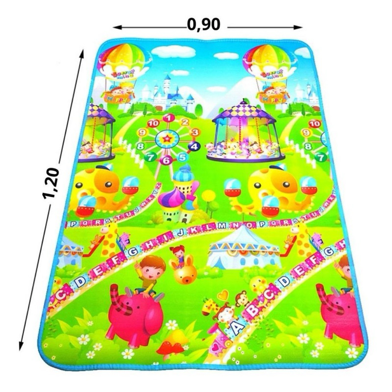 Tapete de Atividades Térmico 120×90 Infantil Emborrachado Educativo Bebê Crianças Tatame Dobrável