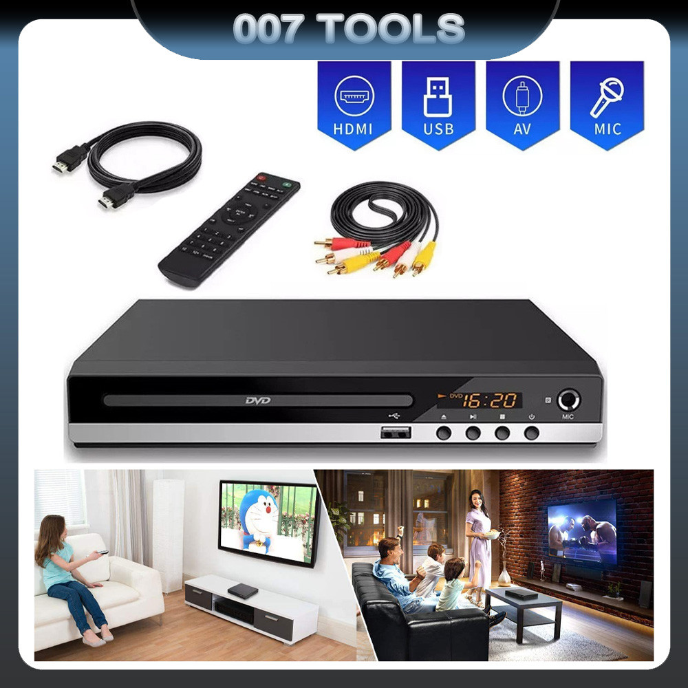 Leitor De DVD Com Saída AV Compatível Com HDMI Home SVCD Região Completa Leitor De CD-RW Estéreo Gra